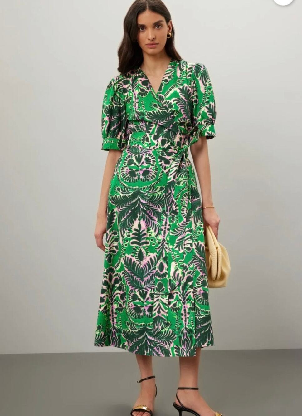 Marie Oliver Rita Verdant Floral Cotton Wrap Dress Size 6